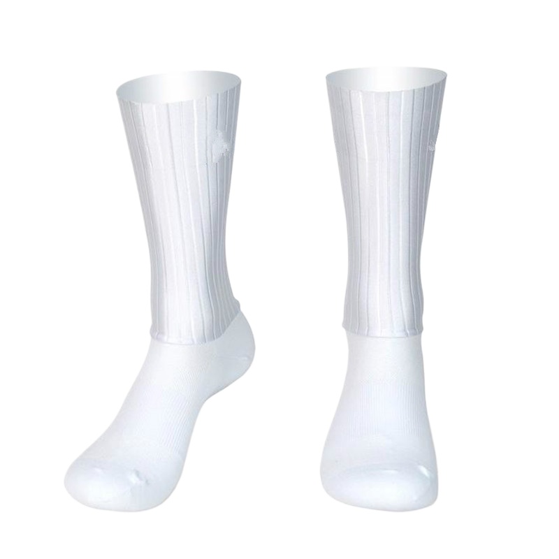 Sock Garter Men - エアロサイクリング夏抗靴下 Whiteline スリップシリコーン靴下男性自転車スポーツランニングバイク靴下 Calcetines Ciclismo