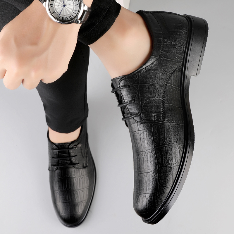 Formal Men Daily Wear Footwear - メンズフォーマル本革カジュアルドレスシューズ、ビッグサイズ（EUR 37-48）、ビジネスオフィス用、レースアップ、ソフトソール、日常履き用革靴