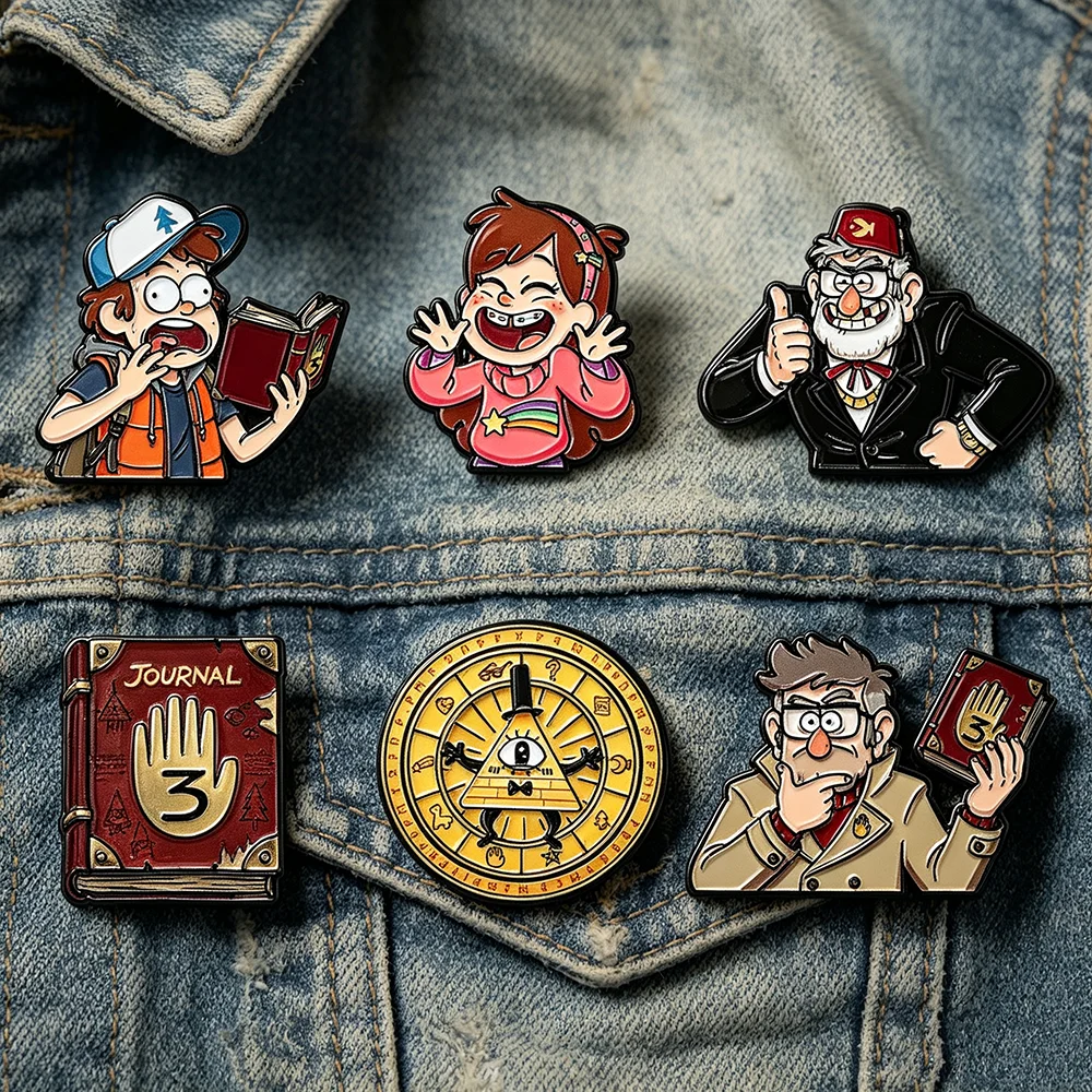 Tuxedo Lapel Pin - 新作、6個入り、女性・男性向け、漫画風のエナメルピン、金属製バッジ、衣類やバックパックのアクセサリー、ギフトに最適なジャーナルアイブローチセット。