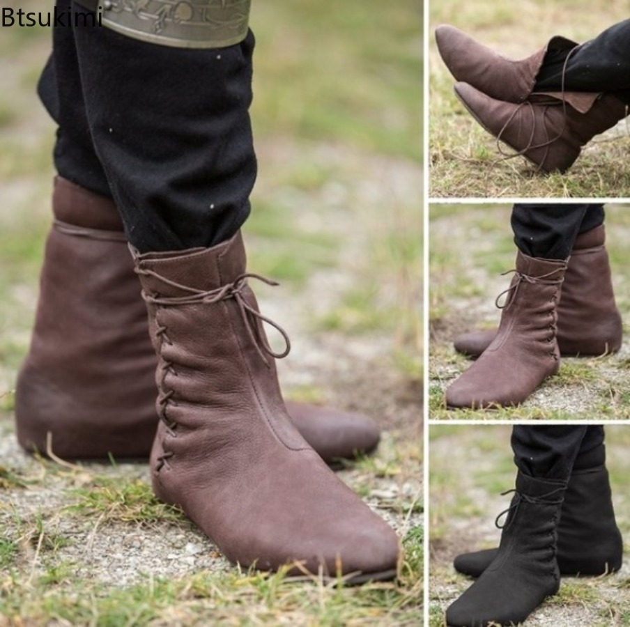 Men Formal Wear With Boots - 2026 メンズ中世ビクトリア朝ルネッサンスブーツ靴レトロ騎士ハンターコスプレ王子ハロウィンカーニバル海賊衣装ブーツ