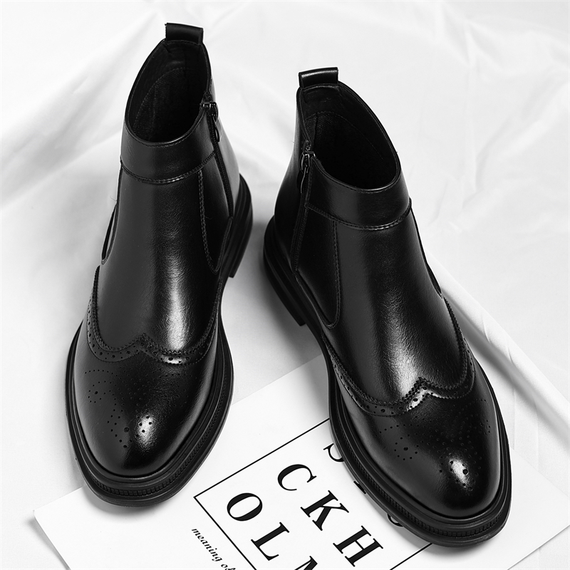 秋冬の厚底メンズビジネスハイカットブーツはシンプルで通気性が - Men Formal Wear With Boots のレビューと価格