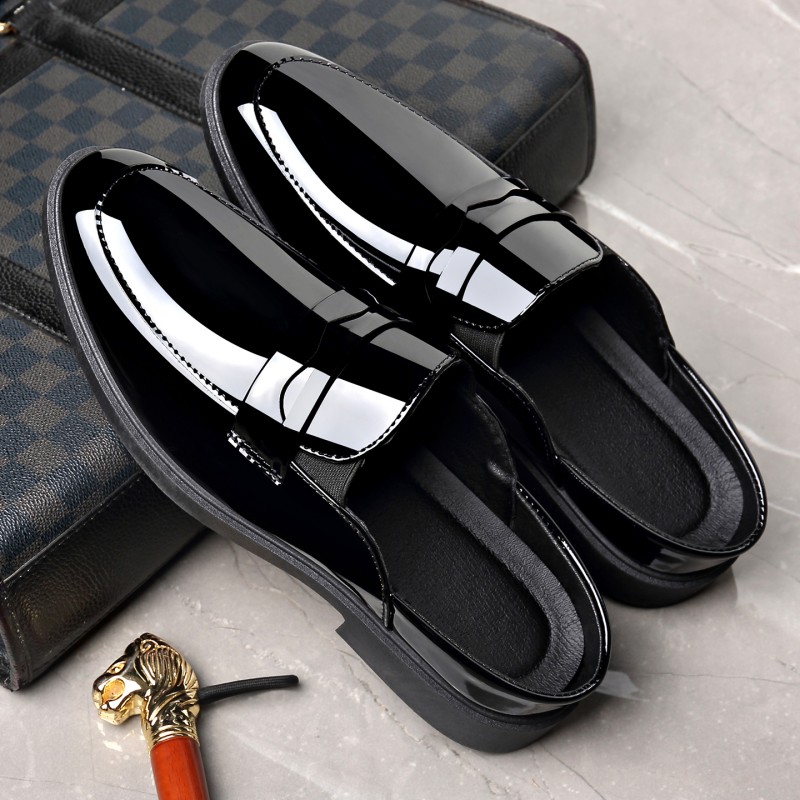 メンズ ブラック パテントレザー ミュール タッセル装飾 ス - Formal Men Daily Wear Footwear のレビューと価格