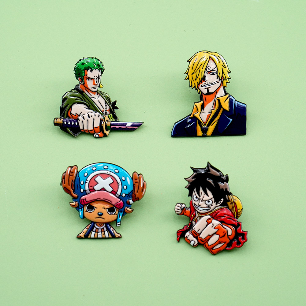 4個セット 漫画ワンピース ルフィ ブローチセット ファッシ - Tuxedo Lapel Pin のレビューと価格