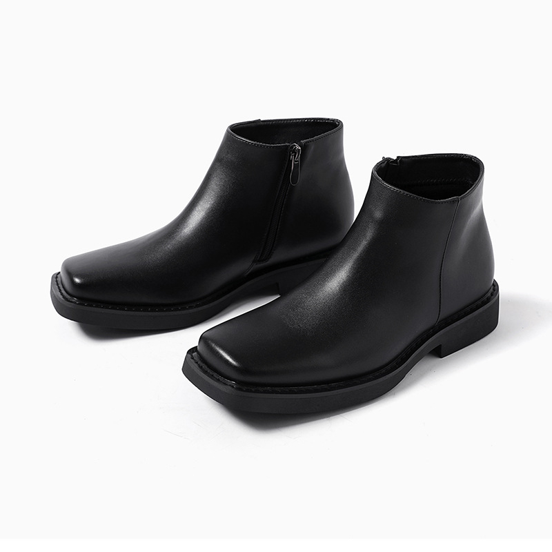 メンズカジュアルレザーアンクルブーツブラック,ファッショナブ - Men Formal Wear With Boots のレビューと価格