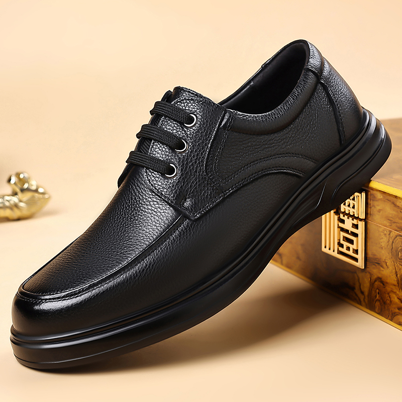 男性革レースアップオックスフォードシューズノンスリップソール - Formal Men Daily Wear Footwear のレビューと価格
