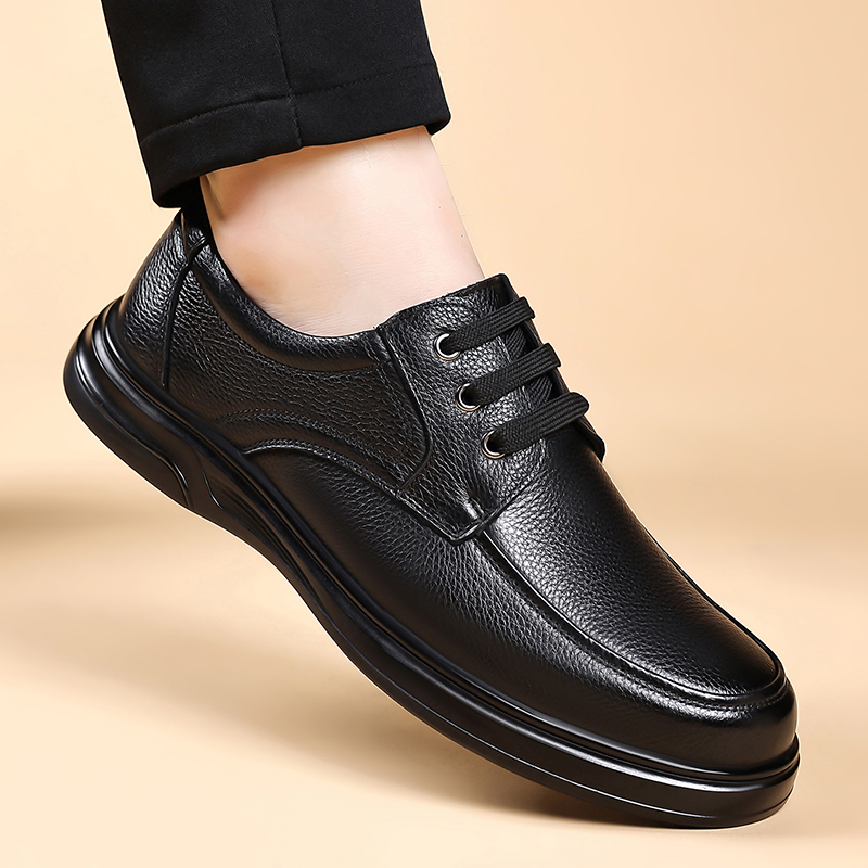 男性革レースアップオックスフォードシューズノンスリップソール - Formal Men Daily Wear Footwear のレビューと価格