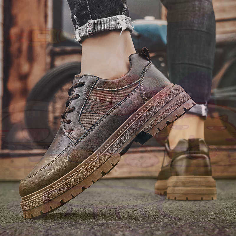 ダーク天然皮革ファッショントレーナーテニスメンズスニーカーフ - Formal Men Daily Wear Footwear のレビューと価格