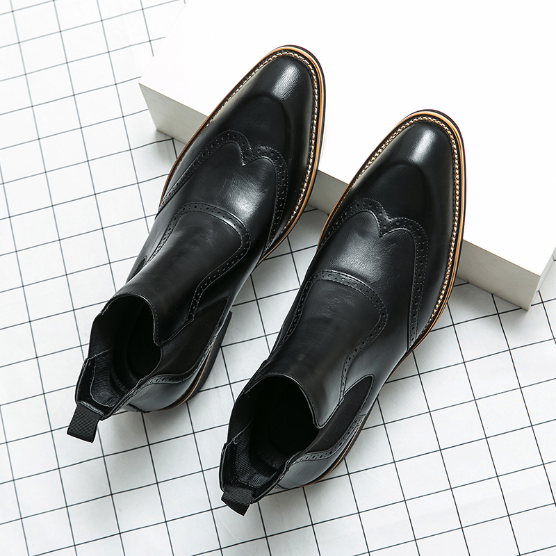 メンズソフトカウボーイシェルシーブーツ,ソフトレザーブローグ - Men Formal Wear With Boots のレビューと価格