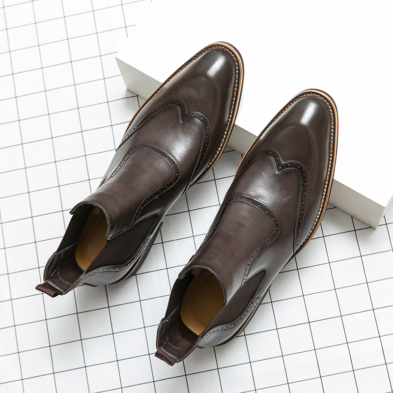 メンズソフトカウボーイシェルシーブーツ,ソフトレザーブローグ - Men Formal Wear With Boots のレビューと価格
