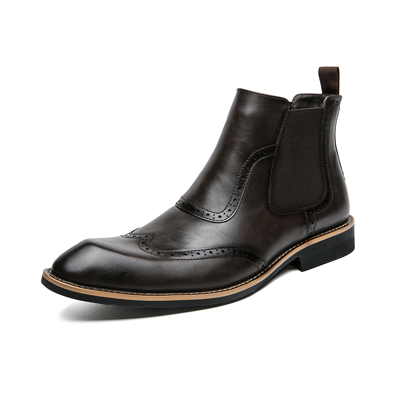 メンズソフトカウボーイシェルシーブーツ,ソフトレザーブローグ - Men Formal Wear With Boots のレビューと価格