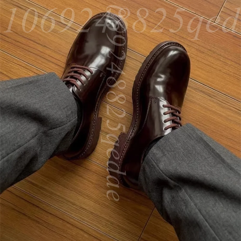 メンズ手作りヴィンテージレースアップオックスフォードシューズ - Formal Men Daily Wear Footwear のレビューと価格