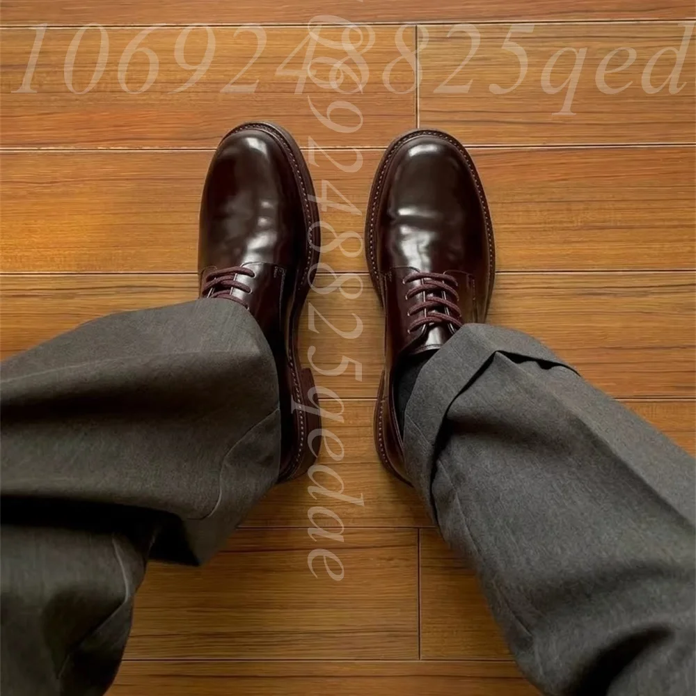 メンズ手作りヴィンテージレースアップオックスフォードシューズ - Formal Men Daily Wear Footwear のレビューと価格