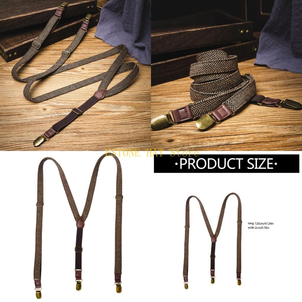 49MF 男性弾性サスペンダー 3 クリップ デザイン ジャ - Men'S Formal Wear With Suspenders のレビューと価格