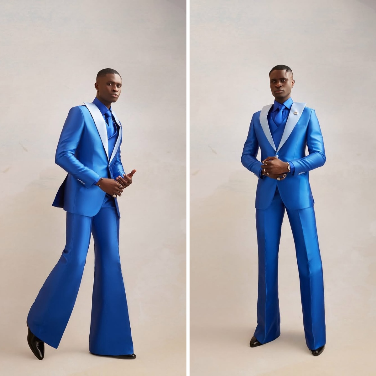 サテンメンズスーツセット 3 ピースブレザー + ベスト + - Men Formal Wear Modern のレビューと価格