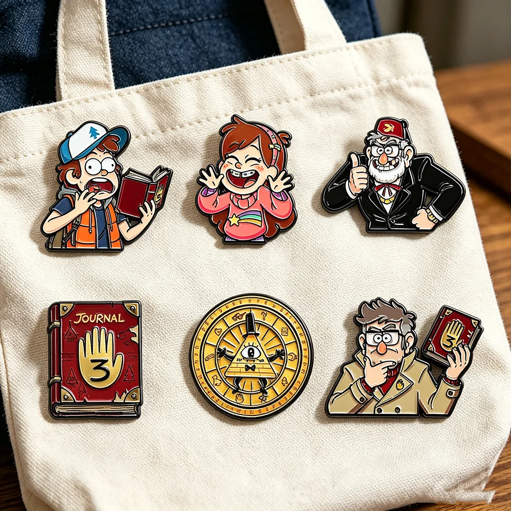新作、6個入り、女性・男性向け、漫画風のエナメルピン、金属製 - Tuxedo Lapel Pin のレビューと価格