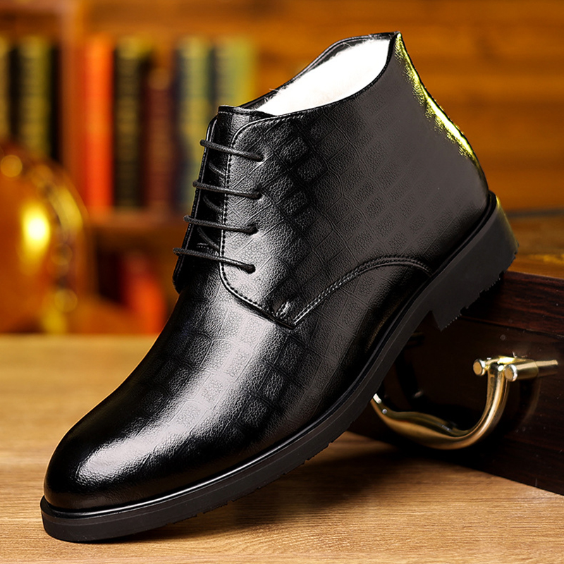 男性用ハイトップレザーブーツ,フォーマルビジネス,暖かいベル - Men Formal Wear With Boots のレビューと価格