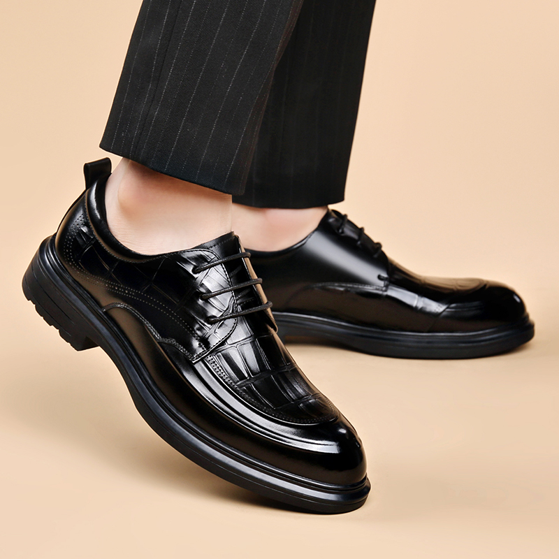 プレミアムメンズビジネスフォーマルレザーシューズ エレガント - Formal Men Daily Wear Footwear のレビューと価格