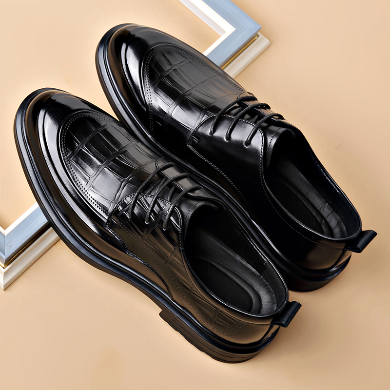 プレミアムメンズビジネスフォーマルレザーシューズ エレガント - Formal Men Daily Wear Footwear のレビューと価格