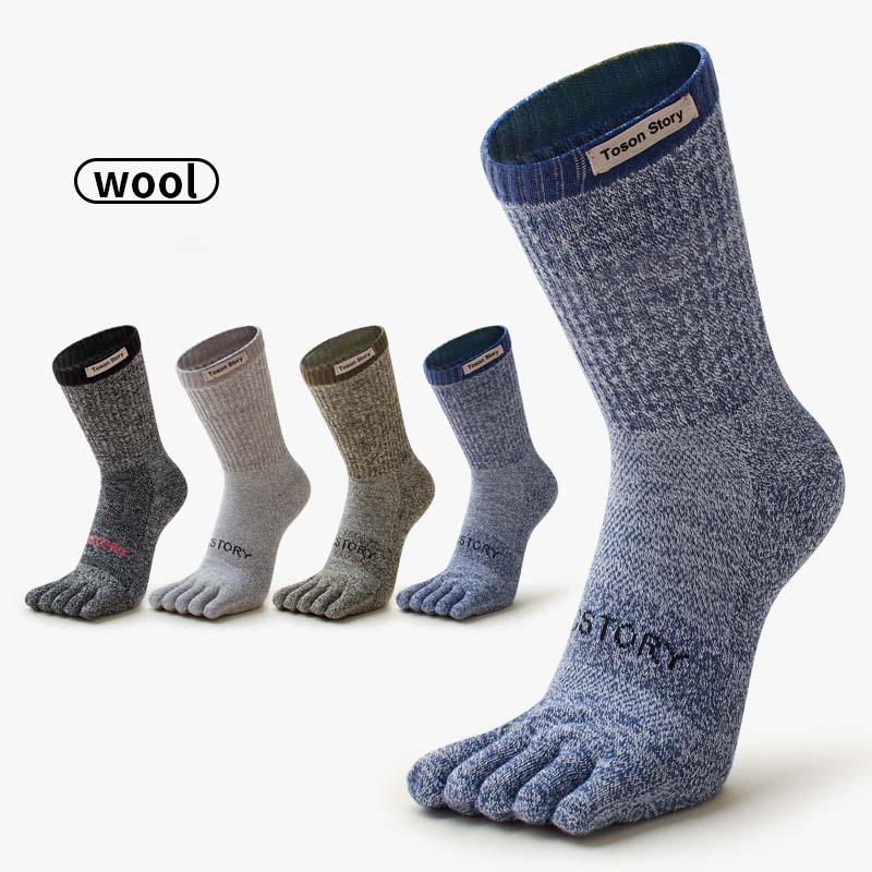 メリノウール製五本指スポーツソックス 吸汗速乾 防臭 秋冬  - Sock Garter Men のレビューと価格