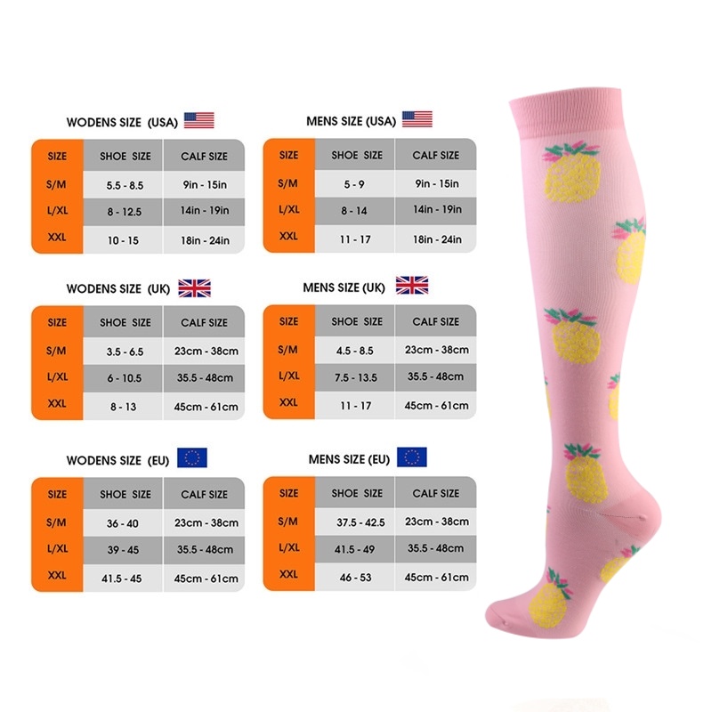 S-XXL 3 ペア送料無料ナース圧縮靴下静脈瘤女性男性靴下 - Sock Garter Men のレビューと価格