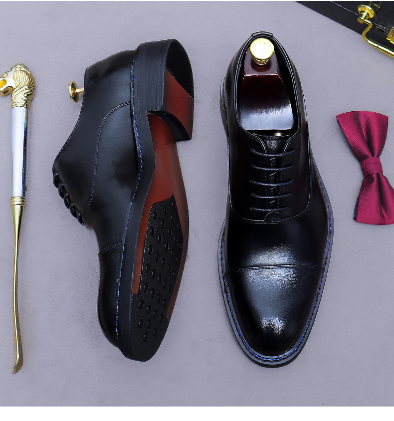 コニャック カップトゥ オックスフォードシューズ 本革 レー - Formal Men Daily Wear Footwear のレビューと価格